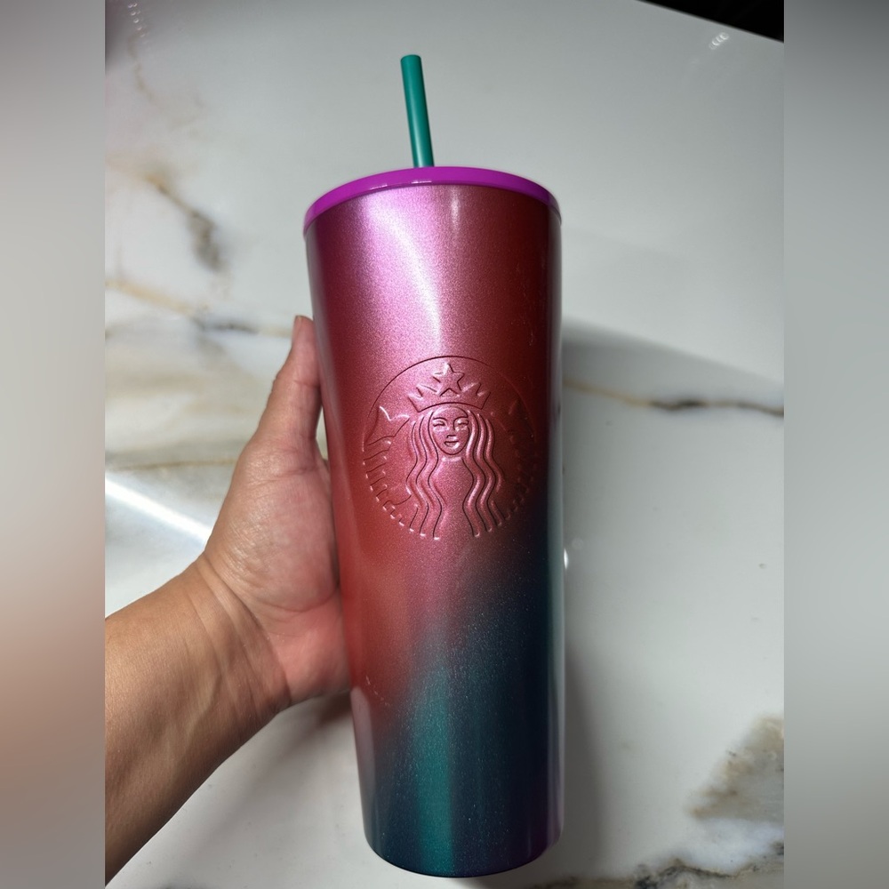 Starbucks ombré metal Tumbler with Straw